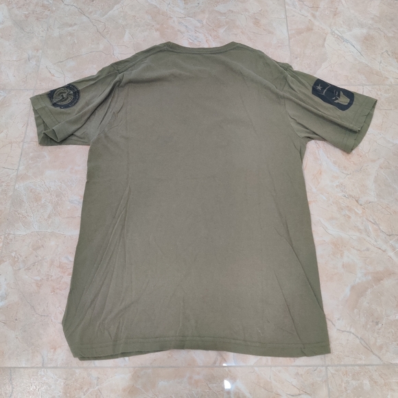 Olive Green Batman DC Logo USA Military Style Tee Shirt - Picture 2 of 7